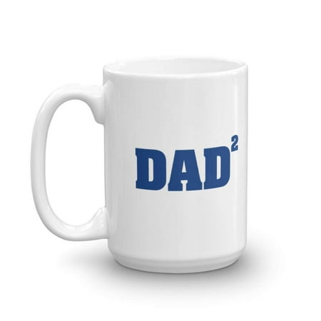 Dad Squared Coffee & Tea Gift Mug, Best Fathers Day Gifts from Daughter or Son, Ideas & Party Supplies for Men