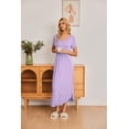 thumbnail image 2 of Ekouaer Long Nightgowns for Women Soft House Dress Pleated Front Nightshirt Full Length Loungwear, 2 of 6