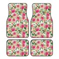 thumbnail image 1 of Honeii Rose Flowers Print Car Foot Mat Four-Piece Set - Front & Rear Universal Car Floor Mats for SUVs, Trucks, Sedans, 1 of 7