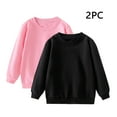 thumbnail image 2 of Posijego Boys Girls Cotton Sweatshirts Solid Color Loose Crew Neck Basic Pullover Sweatshirt Tops 2 Pack, 2 of 7
