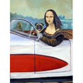 thumbnail image 1 of 28 x 40 in. Pug And Mona Lisa Flag Canvas House Size, 1 of 1