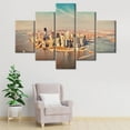 thumbnail image 6 of TISHIRON 5PCS Framed Canvas Wall Art Set,60"x40" Manhattan Skyline Downtown Canvas Art Decor, 6 of 7