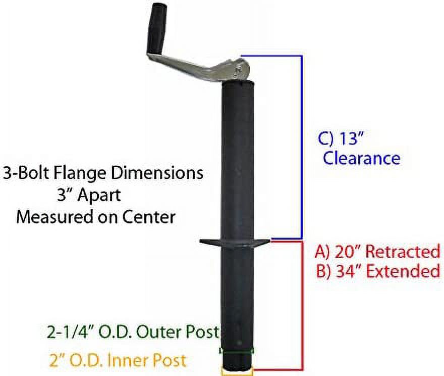 A-Frame Trailer Jack With Foot And Mounting Hardware