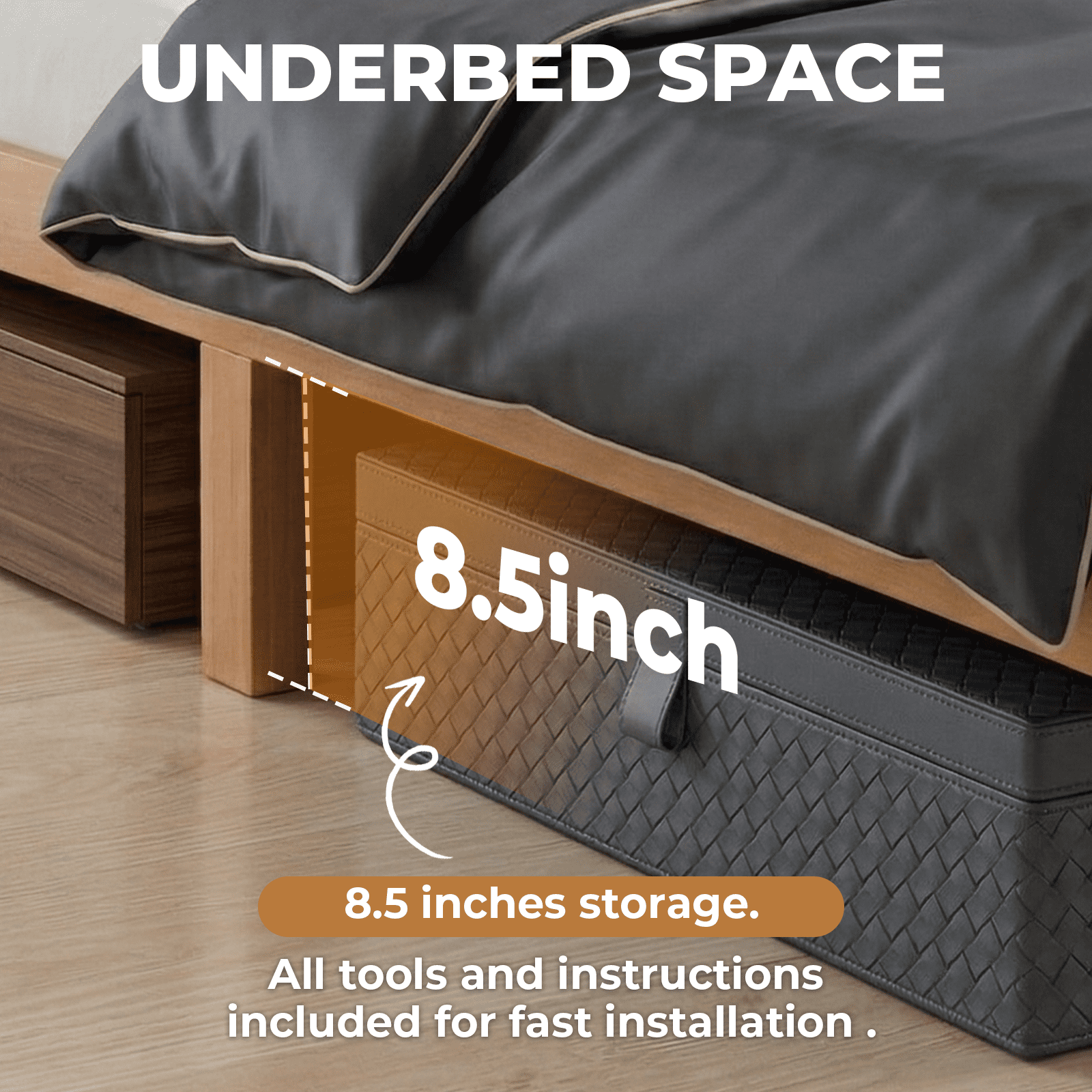 Alvantor Solid Wood Platform Bed Frame, Natural Pine, No Box Spring Needed, Underbed Storage – Twin, Full, Queen, King