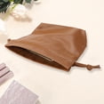 thumbnail image 2 of 1 Pc Bolsa de Cosméticos Portátil con Cierre de Cuerda para Vacaciones y Viajes de Negocios PU Marrón, 2 of 3