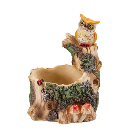 Eyicmarn Cute Plant Pots Resin Stone Dead Wood Decorative Flower Pots Funny Succulent Planter Ornament for Home Garden Office