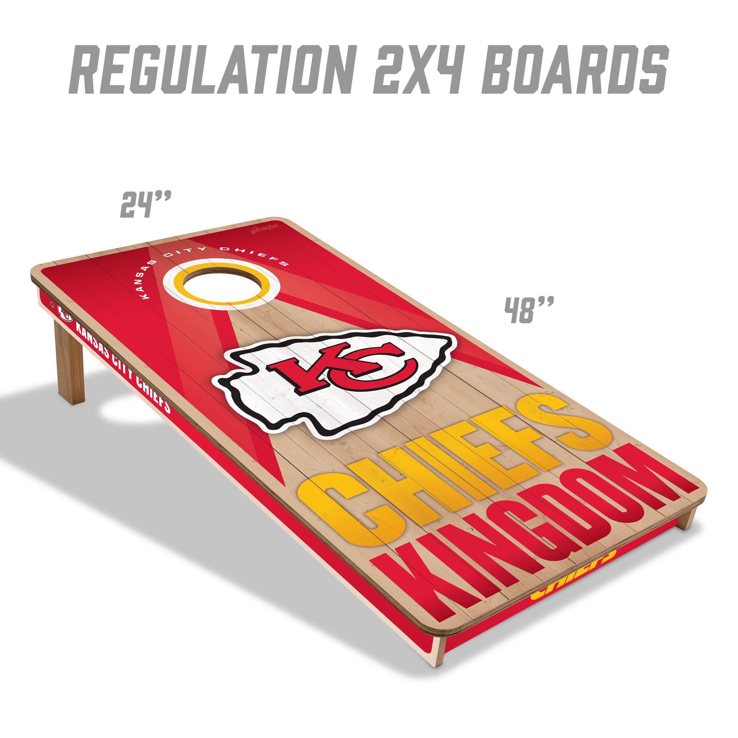 YouTheFan NFL Kansas City Chiefs 2x4 Slogan Series Cornhole
