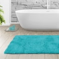 thumbnail image 6 of 2 Pcs Bath Rug Set Bathroom Rugs, Non Slip Ultra Soft and Water Absorbent Bath Carpet, Bedroom Floor Mat Living Rug, Teal, 6 of 6