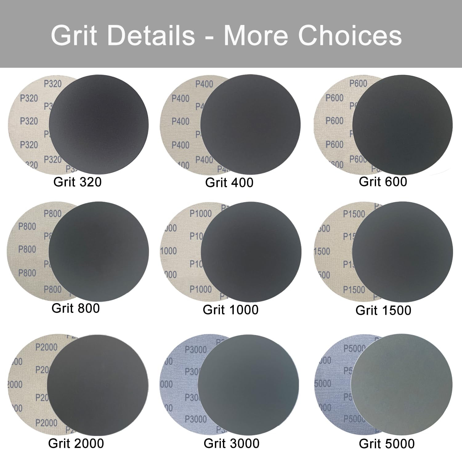 6 Inch 50 Pcs Wet Dry Sanding Discs Hook and Loop 1000 1500 2000 3000 5000 Assorted Grit Waterproof Sandpaper Silicon Carbide for Random Orbital Sander Automotive Wood Metal Polishing &