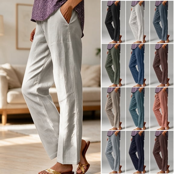 Women's Floral Print Wide Leg Ankle Pants, Wrinkle Resistant Drawstring Elastic Waist Palazzo Casual Trousers with Pockets for Daily Casual, Travel, Dating, Parties | TruBelle,Black L