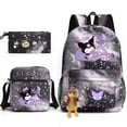 thumbnail image 2 of Kuromi Anime Backpack Set 3 Pieces with Shoulder Bag and Pencil Case for Women Men, Fashion Daypack, Classic High Backpack for Teens, Travel Laptop Backpacks, 2 of 11