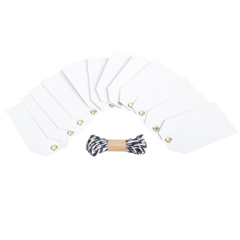 Blank Cardstock Tags With Twine, 12 Count photo 4