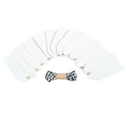 Hello Hobby Cardstock Blank Tags and Twine, Solid White, 12 Count