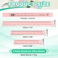 thumbnail image 2 of Uxcell 15cm/20cm/30cm Metal Ruler, 3 Pack Aluminum Alloy Rulers with Centimeters, Millimeters, Inches and Conversion Table Straight Edge Ruler for Writing Machinist Drafting, Pink, 2 of 6
