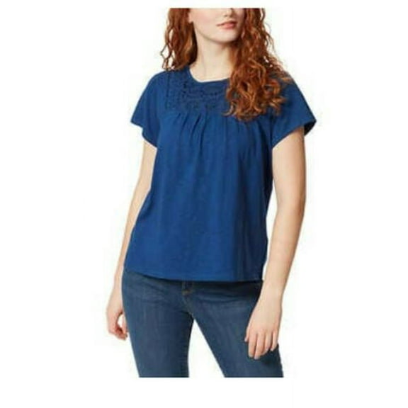 Ella Moss Ladies' Eyelet Knit Top (Medium, Estate Blue)