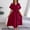 Wine, variant on Women's Casual V-Neck Loose Tie Up Shirt Dress Solid Color Polyester Comfortable Summer Spring Daily Wear Home Office Party Flowy Tunic Top