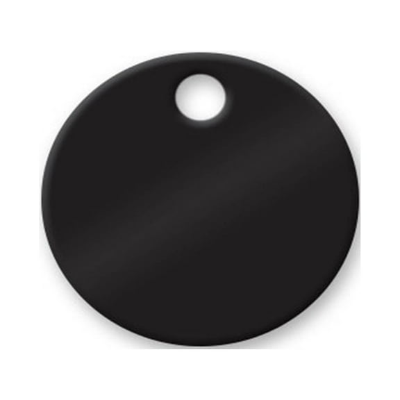 Aluminum Tags - 1-1/4 inch Anodized Aluminum Circle Tags - Pk/25 (Black)