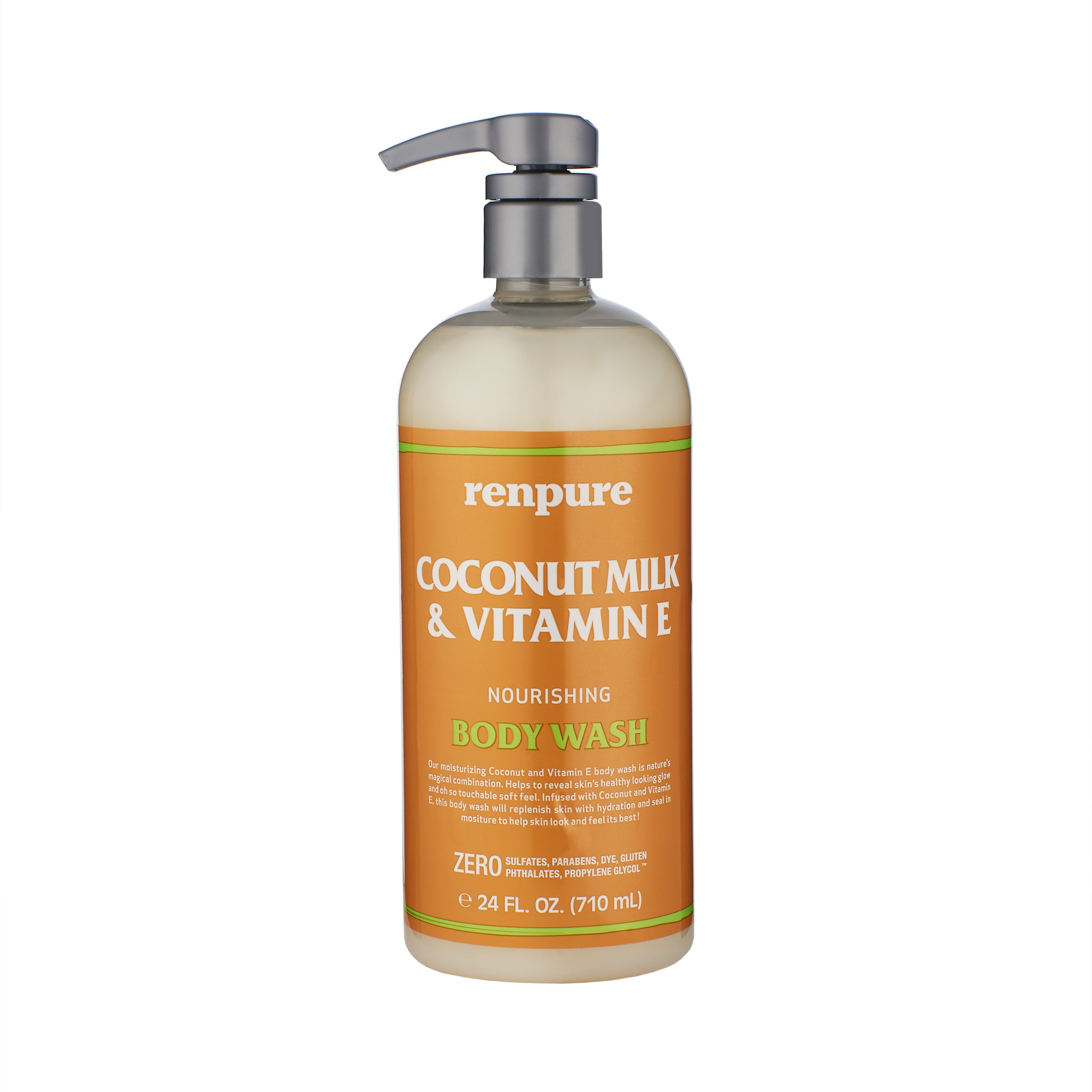 4 Pack Renpure Coconut Milk & Vitamin E Body Wash 24 oz