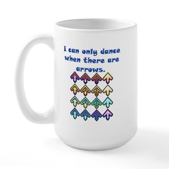 CafePress - DDR Arrows Large Mug - 15 oz Ceramic Large White Novelty Mug