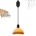 thumbnail image 1 of FSLiving Adjustable Height Dimmable H-Type Track Lighting Pendants with Retro Tawny Glass Hand-Made Shade,Smart Group Control with Stepless Dimming 4ft Cord Wood Socket for Rent Room - 1 Light, 1 of 8