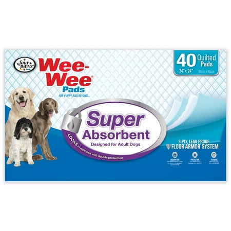 Four Paws Wee-Wee Super Absorbent Pads for Dogs 40 (Best Dog Potty Training Method)