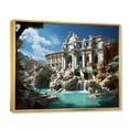 thumbnail image 2 of Designart "Fountain Fontana Italy Trevi painting" Landscapes Floater Framed Canvas Print, 2 of 7