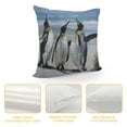thumbnail image 4 of Orinice Penguins Beach Wildlife Graphic Decorative Cushion Throw Pillow Cover Short Plush Summer High-Quality 1PC 20x20in, 4 of 5