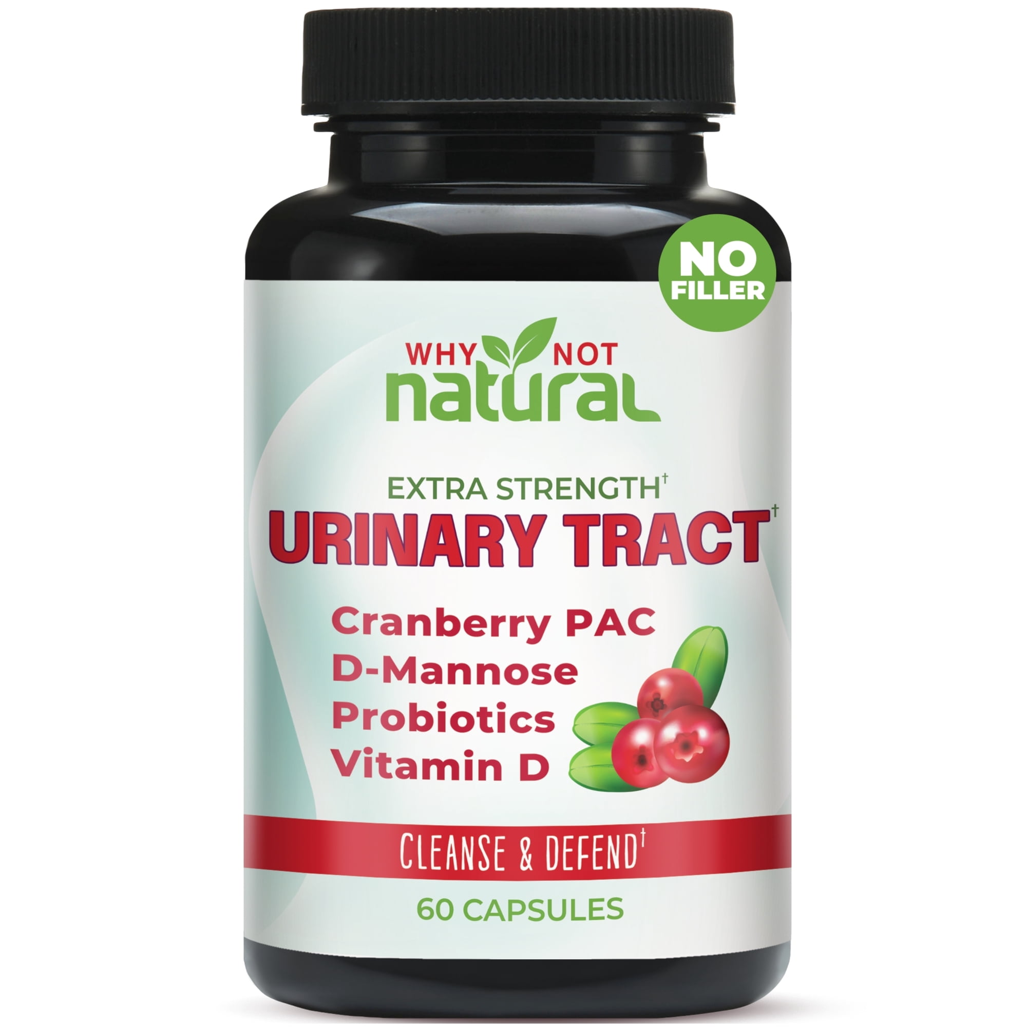 5-in-1 UTI Pills with D Mannose, Cranberry PAC Extract, Probiotics and Vitamin C & D