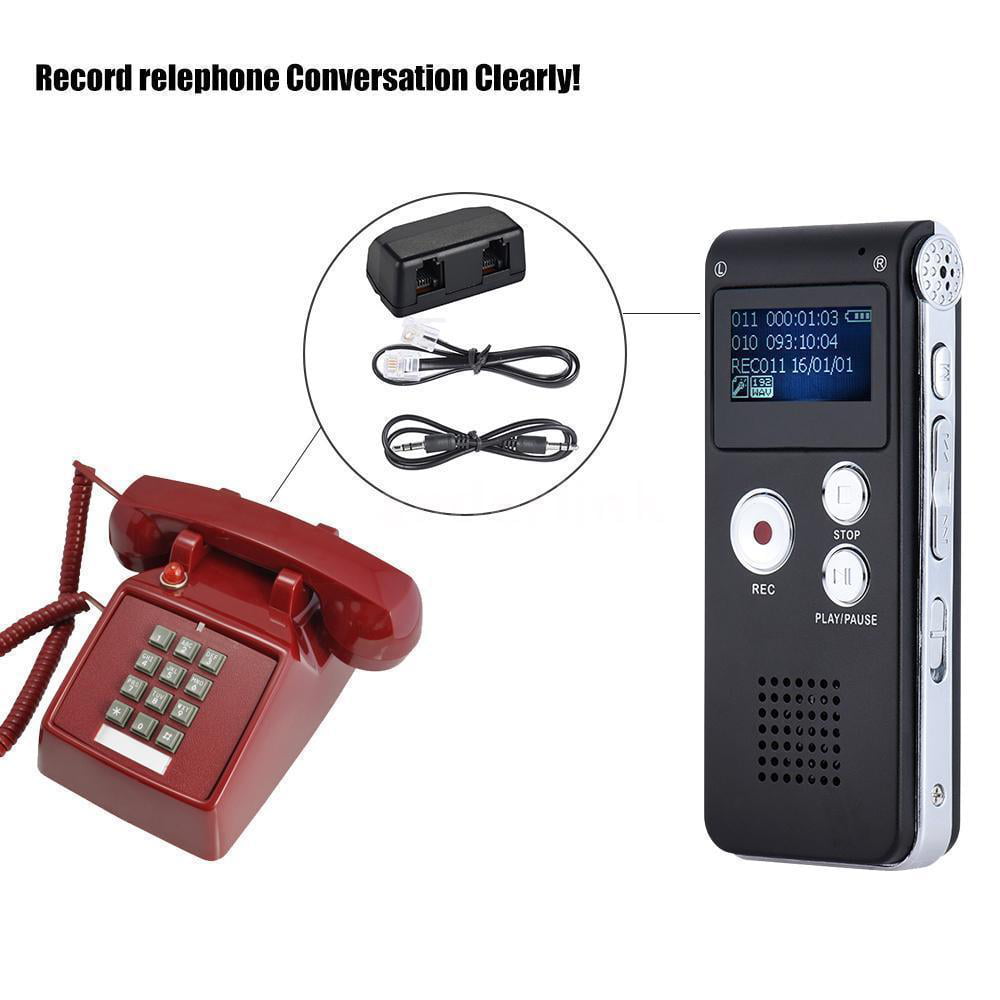 Greetuny Mini dictaphone Portable Rechargeable 8 Go Digital Audio Voice Recorder Téléphone MP3 Player Noir Gris 