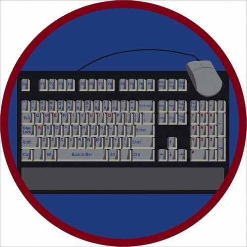 Joy Carpets Educational Keyboard Connection Blue/Gray Area Rug