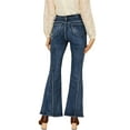 thumbnail image 3 of MODA NOVA Juniors Vintage Long Pants Classic High Waist Denim Bell Bottoms Jeans, 3 of 6