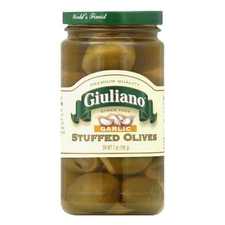 - Giuliano Stuffed Garlic Olives, 7 OZ (Pack of 6)