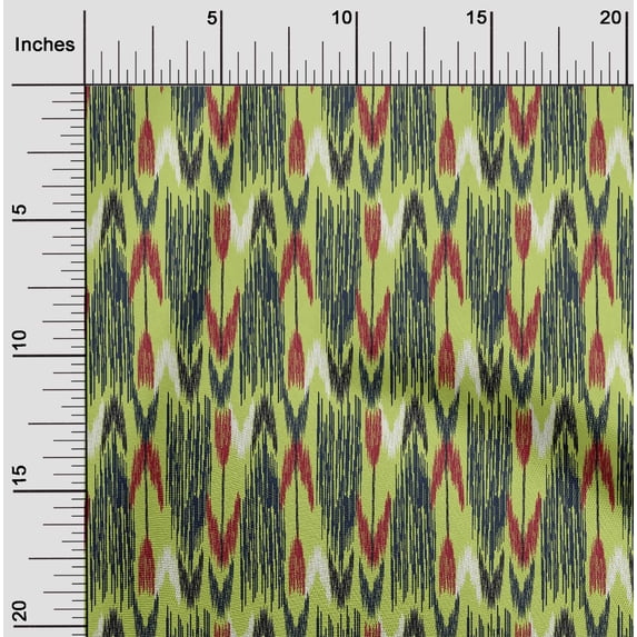 oneOone Organic Cotton Voile Fabric Arrow Ikat Fabric Prints By Yard 42 Inch Wide