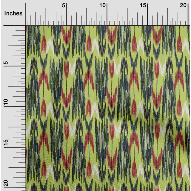 oneOone Cotton Poplin Fabric Arrow Ikat Print Fabric BTY 56 Inch Wide