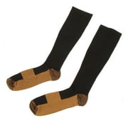 Calcetines para las varices, Copper Infused Compression Socks 20-30mmHg Graduated Mens or Womens Size S/M Color Black