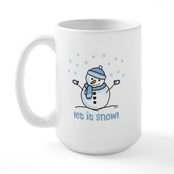 CafePress - Let It Snow Snowman Large Mug - 15 oz Ceramic Large White Novelty Mug