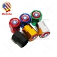 thumbnail image 6 of Hex Captain America Emblem Car Wheels Tire Air Valve Caps Stem Dust Cover Sport, 6 of 10