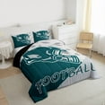 thumbnail image 3 of jejeloiu American Rugby Football Twin Comforter Sets,Cyan Gray Bedding Set For Boys Teens Reversible 2pcs, 3 of 8