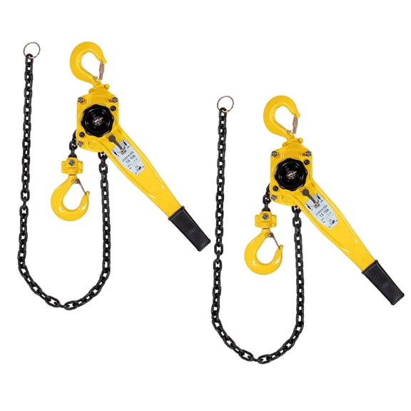 2 Pack Viking Manual Lever Chain Hoist 1-1/2 Ton 3000 lbs 20' Lift 2 Heavy Duty Hooks, 360° Rotation Hook, Chain Come Along for Lifting Pulling Construction Building Warehouse