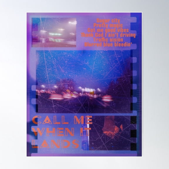 Rainbow Kitten Surprise "Call Me When It Lands" Song Graphic Poster Wall Art, Modern Wall Decor For Living Room Bedroom, 8x12 UNFRAMED