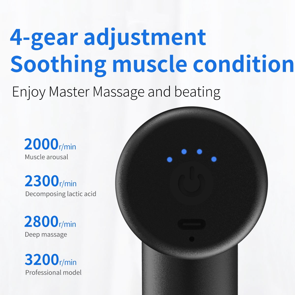 Mini Aluminum Alloy Deep Tissue Fascia Massage Gun High Frequency Vibrating Booster Handheld Electric Muscle Relaxer