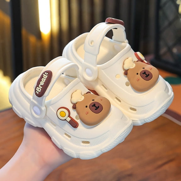 Kids Cute Clogs Cartoon Garden Shoes Boys Girls Slides Slippers Indoor Outdoor Children Water Shower Beach Pool Sandals