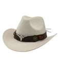 thumbnail image 2 of Sombrero de vaquero para mujer y hombre, cómodo sombrero de vaquera para pesca, senderismo, fiestas temáticas. Beige, 2 of 9