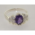 thumbnail image 5 of LBG 14k White Gold Cubic Zirconia and Natural Amethyst Womens Promise Ring - Size 7.5, 5 of 5