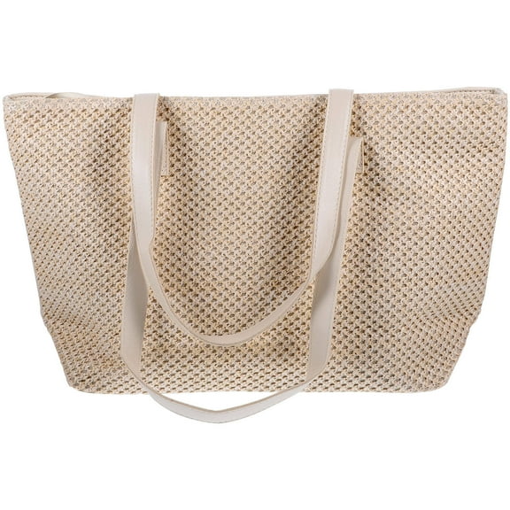 UPOUART Straw Large Capacity Bag Beige 1Pack 15.9X10In