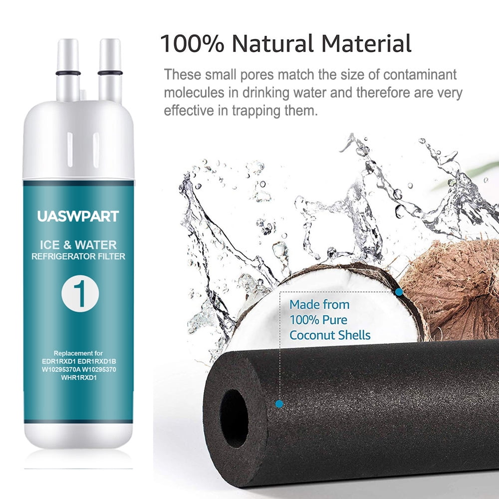 EDR1RXD1 Water Filter Replacement 1 Compatible with W10295370A W10295370 EDRIRXD1B 9081 46-9081 469081 46-9930 469930 9930 P5WB2L P8RFWB2L P8WB2L P4RFWB P5WB12NL and EDRD101G1W, 2-Pack