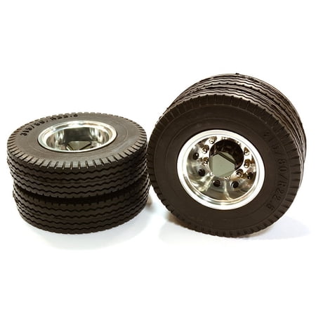 Integy RC Toy Model Hop-ups C26588GUN Machined Alloy T6 Rear Dually Wheel & XE Tire for Tamiya 1/14 Scale Trucks price history on PriceWatchPro