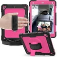 thumbnail image 1 of For Apple iPad Mini 4th / Mini 5th Generation Shockproof Protective 360 Rotating Stand W. Strap Case Cover - Black/Black, 1 of 5