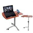 thumbnail image 6 of FCH 25.2 Inch Rolling Adjustable Multifunctional Lifting Computer Desk, Tilting Desktop, Sit Stand Laptop Desk TV Tray for Bed Sofa Hospital Reading Eating, Brown, 6 of 9