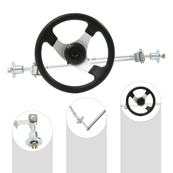 Complete Steering Wheel Gear Rack Tie Rod Shaft Assembly Kit for 168cc Go Kart ATV Quad Cart – Durable Metal Direct Replacement Silver
